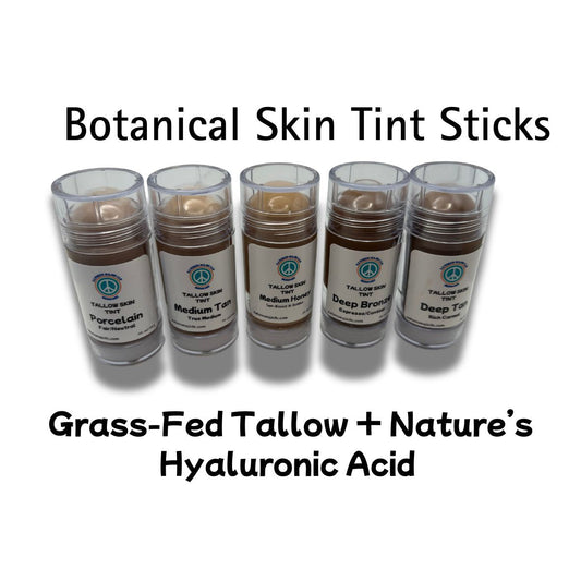 Botanical Skin Tint Stick with marshmallow root and grass-fed tallow for a natural, sheer coverage
