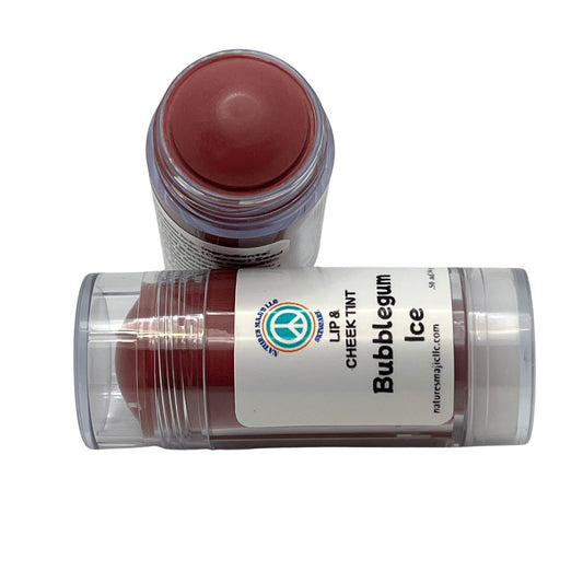 Bubblegum Ice lip and cheek tint in frosty icy pink shade with lightweight, sheer candy-flush glow
