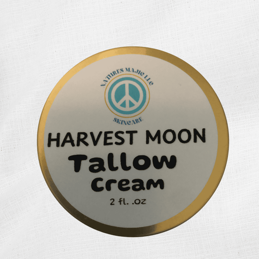 Harvest Moon Tallow Skin Cream jar with nourishing, deep hydration properties.