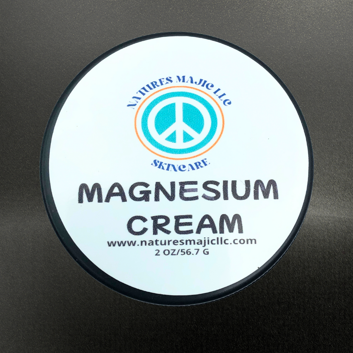 Natural magnesium cream for restful sleep and muscle comfort by Natures Majic LLC, 2 oz jar