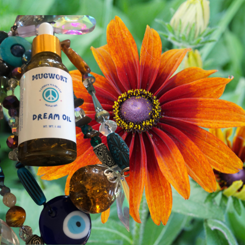 Mugwort Dream Oil for enhancing dream clarity and promoting relaxation