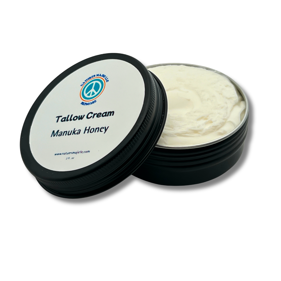 Tallow & Manuka Balm jar with natural skincare ingredients for hydration and sunburn relief