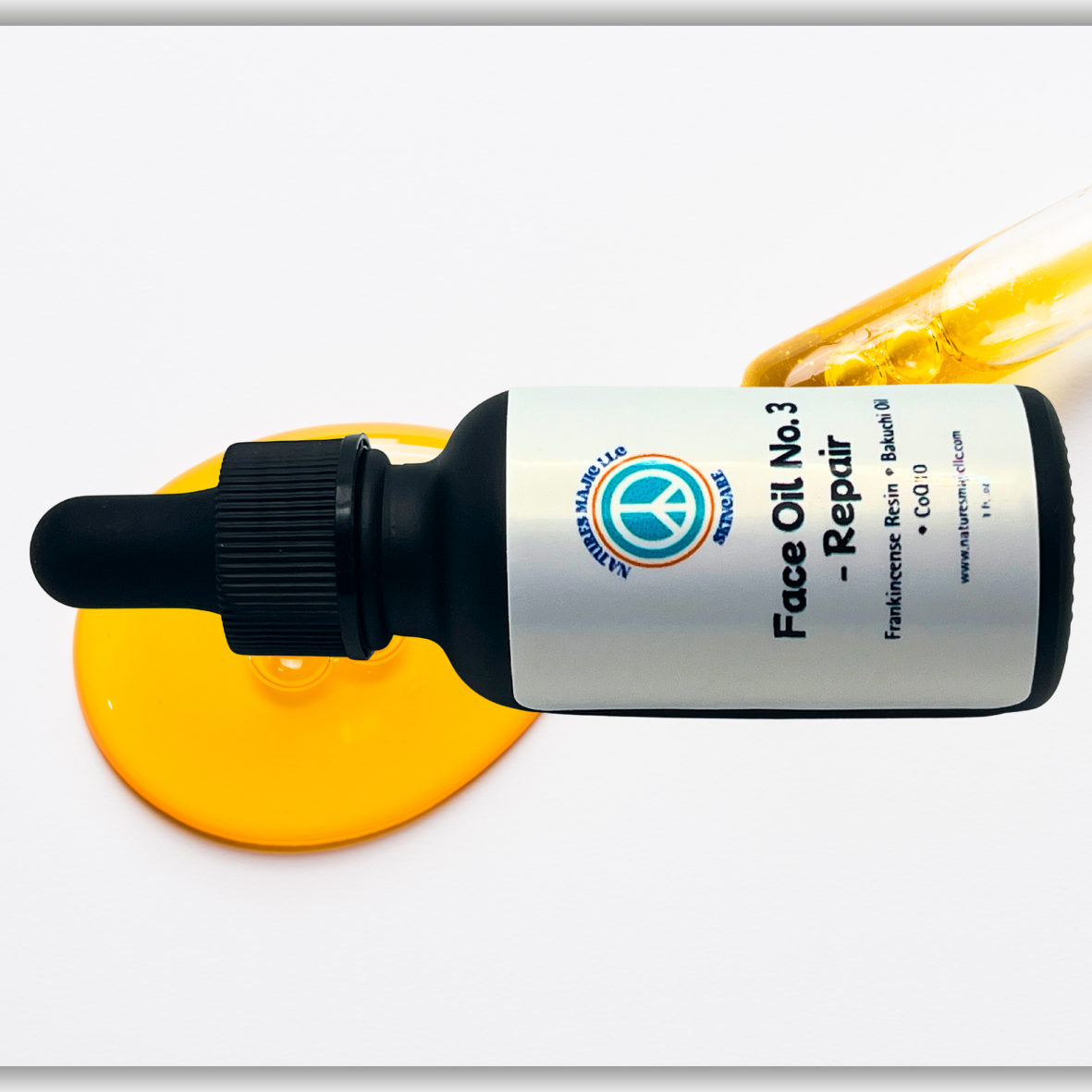 Bottle of Face Oil No. 3 - Repair antioxidant-rich facial oil with CoQ10 and botanical ingredients in matte black glass